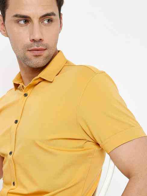 Slim Fit Shirt with Spread Collar