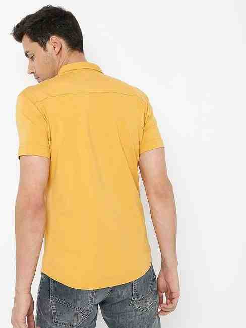 Slim Fit Shirt with Spread Collar