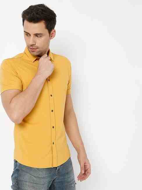 Slim Fit Shirt with Spread Collar