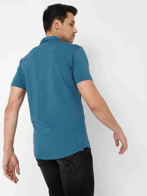 Slim Fit Shirt with Spread Collar