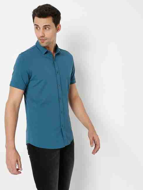 Slim Fit Shirt with Spread Collar