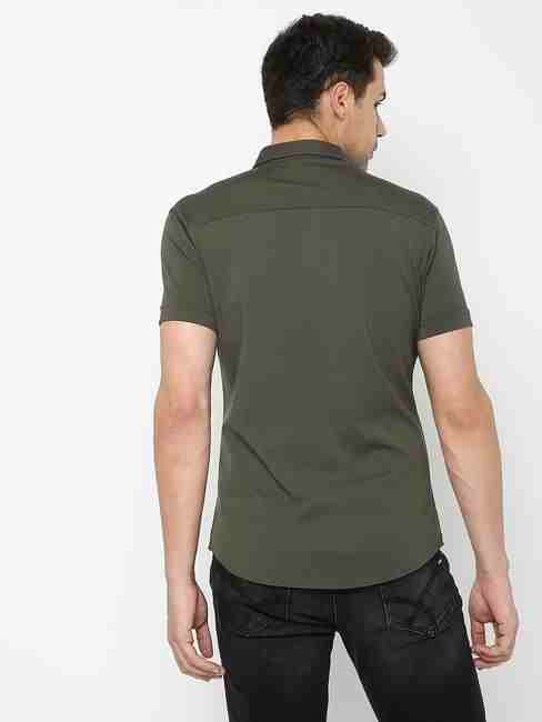 Slim Fit Shirt with Spread Collar