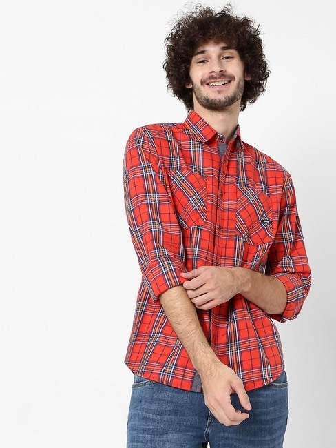 GAS | Checked Slim Fit Cotton Shirt