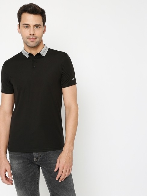 Smart Fit AGAP Black Polo T-shirt