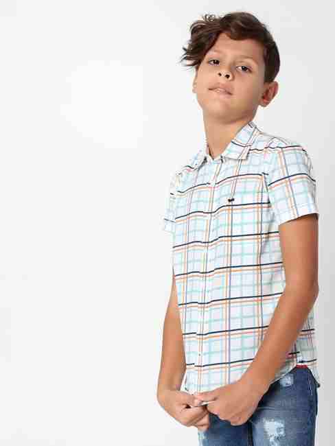 Lanzo Jr Slim Fit Checks Shirt