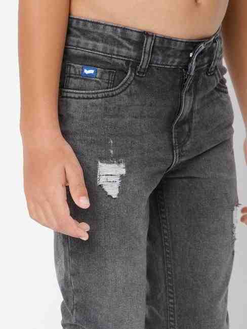 Washed Mid-Rise Jeans