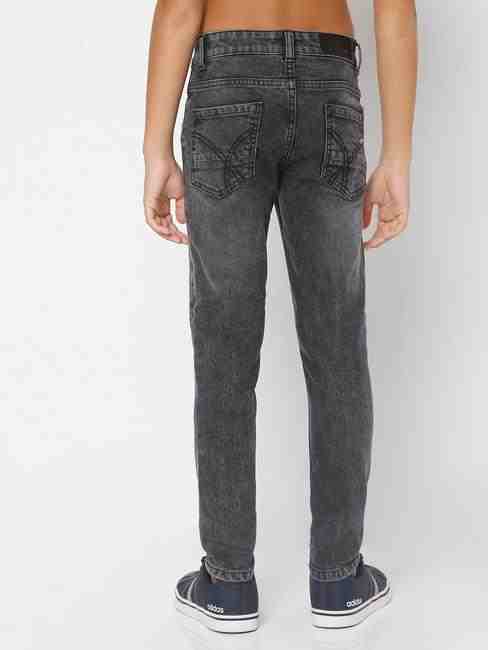 Washed Mid-Rise Jeans