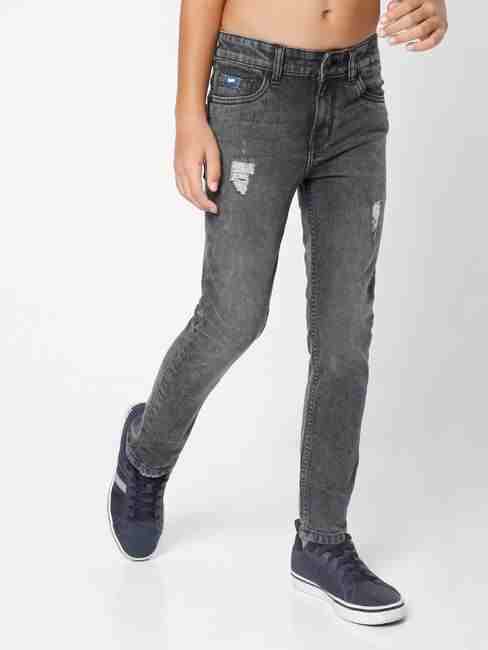 Washed Mid-Rise Jeans