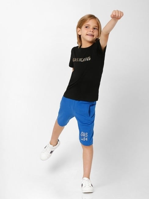 GAS | Logo Print Knit Shorts with Insert Pockets