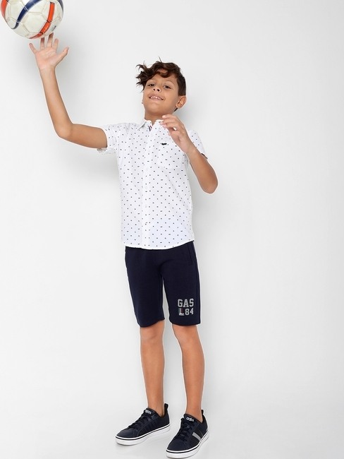 GAS | Logo Print Knit Shorts with Insert Pockets