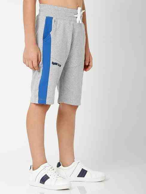 Heathered Knit Shorts with Contrast Panels