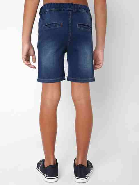 Washed Denim Shorts with Insert Pockets
