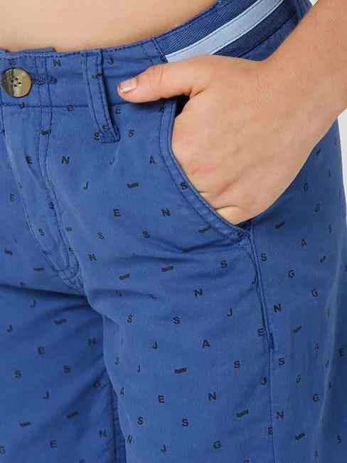 Micro Print Shorts with Insert Pockets