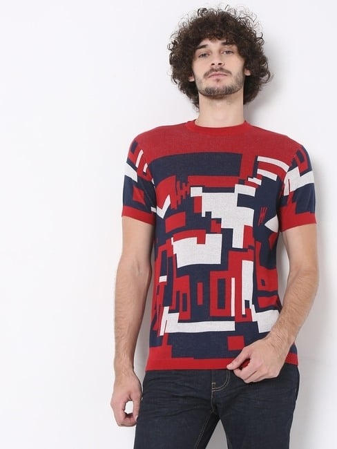 GAS | Toon Geometric Print Slim Fit Crew-Neck T-Shirt