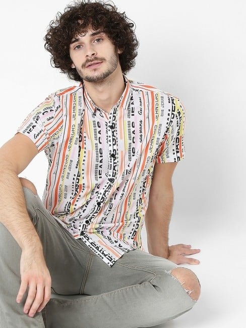GAS | Sharp Typographic Print Slim Fit Shirt