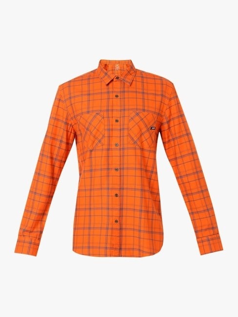 Checked Slim Fit Shirt with Patch Pockets