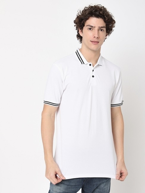 GAS | RALPH STRIPE Cloud Dancer Relaxed Fit Polo T-shirt