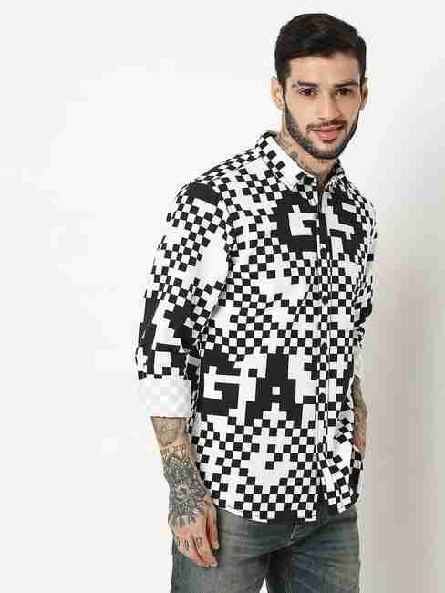 GAS | Relaxed Fit Full Sleeve Geometric Cotton Shirts
