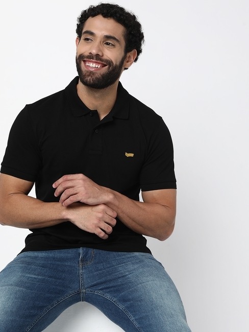 GAS | Ralph Regular Fit Jet Black Polo T-Shirt