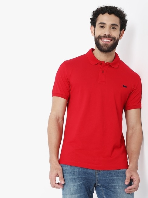 GAS | Ralph Regular Fit Ribbon Red Cotton Polo T-Shirt