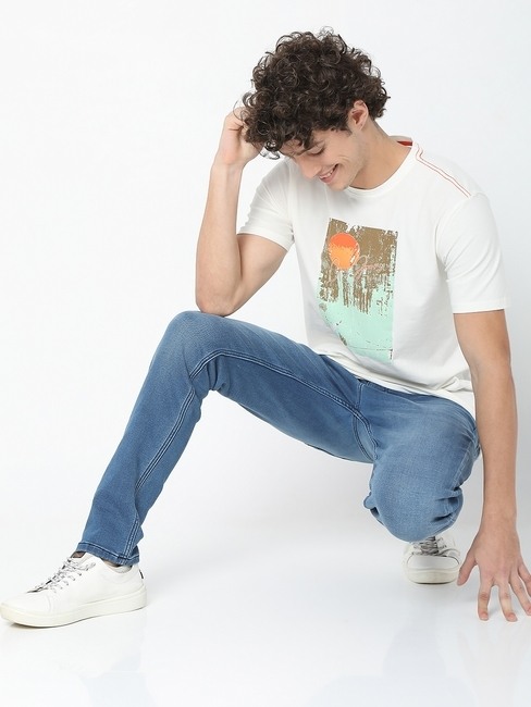 GAS | Lightly Washed Mid-Rise Jeans