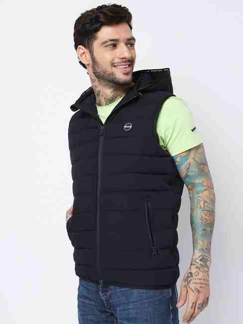 Leo Stitch Hooded Zip-Front Gillet