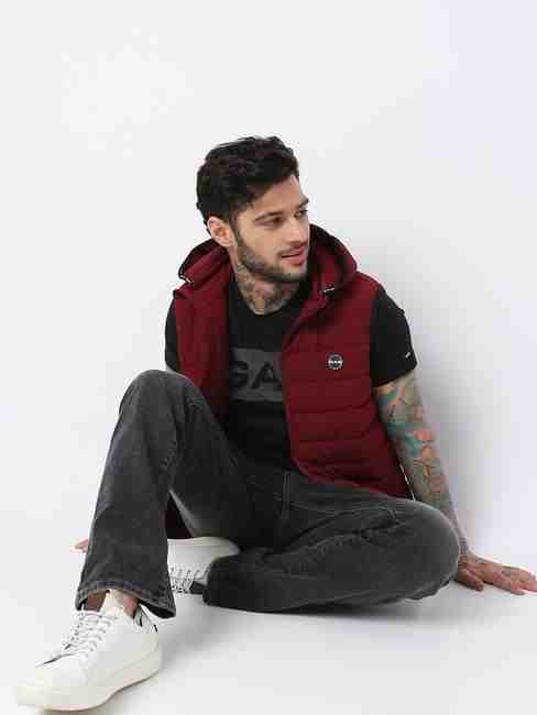 Leo Stitch Hooded Zip-Front Gillet