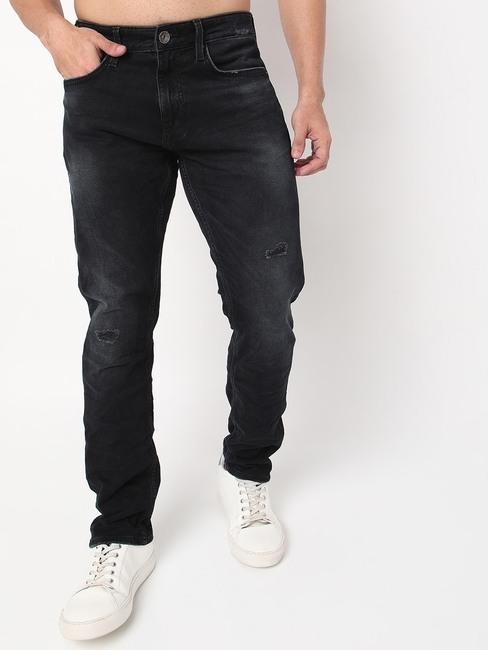 GAS | Light-Wash Distressed Slim Fit Jeans