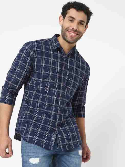 GAS | Checked Slim Fit Shirt with Patch Pocket