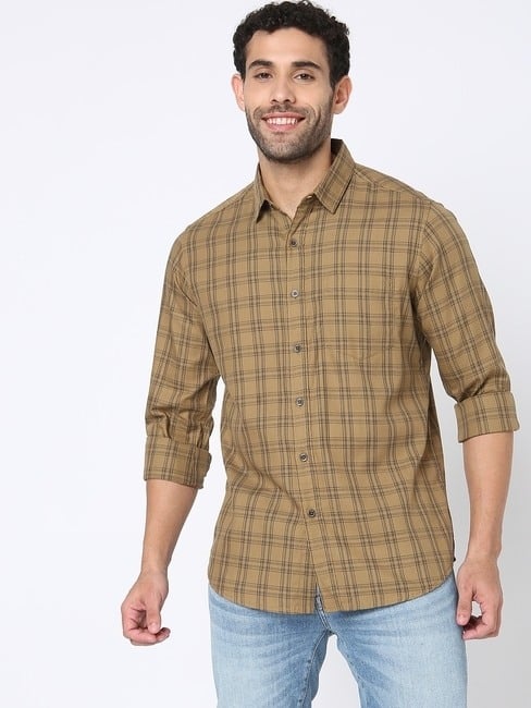 GAS | Checked Slim Fit Shirt with Patch Pocket