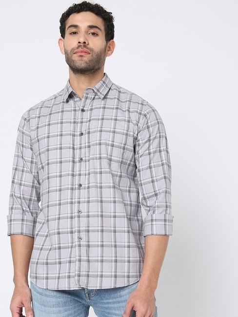 GAS | Checked Slim Fit Shirt with Patch Pocket