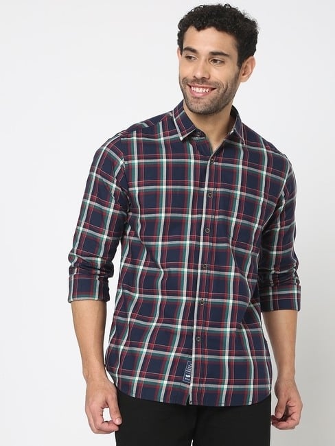 GAS | Checked Slim Fit Shirt with Patch Pocket