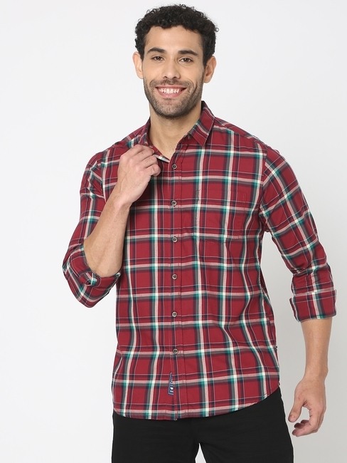 GAS | Checked Slim Fit Shirt with Patch Pocket