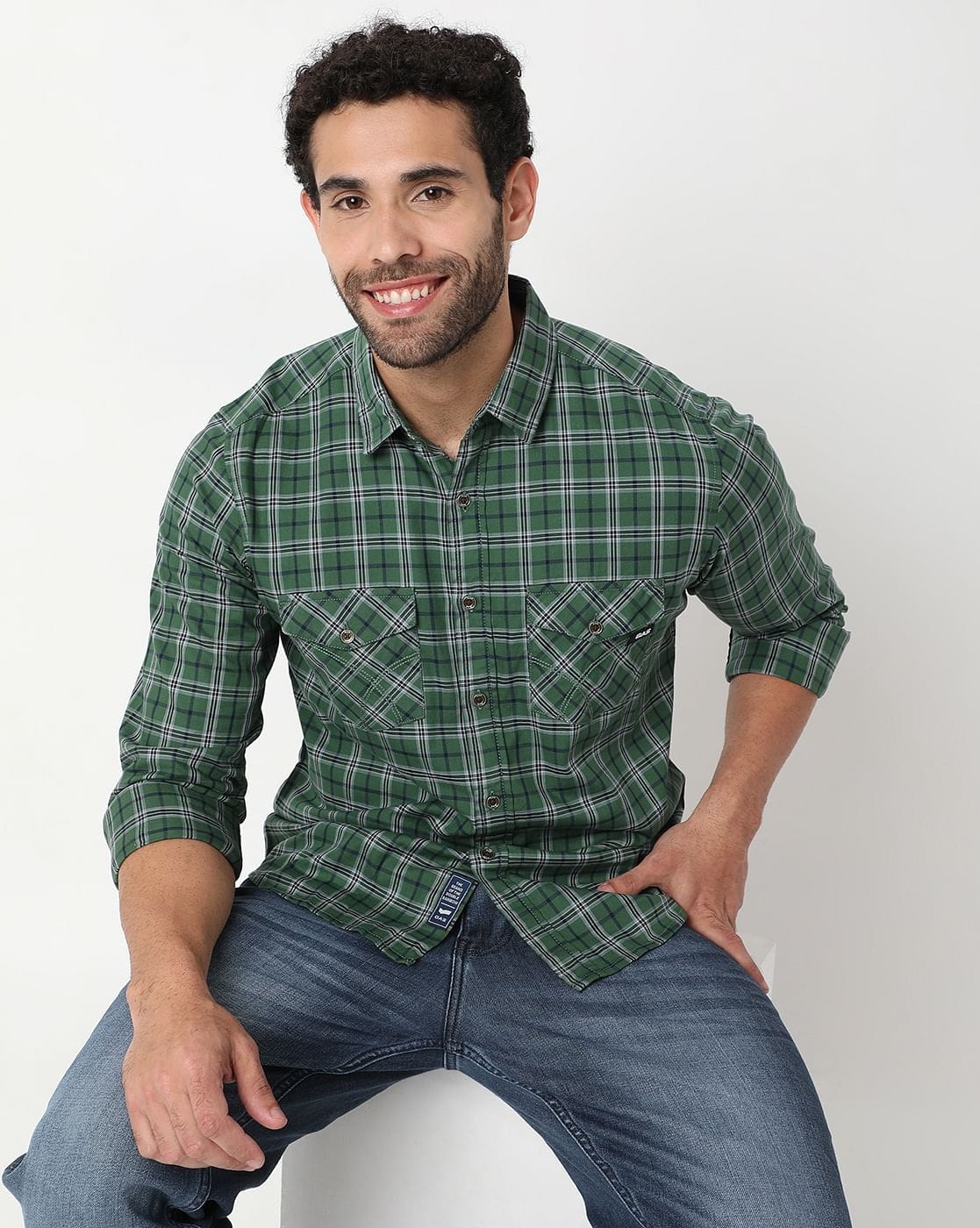 GAS | Regular Fit Green Cotton Shirt