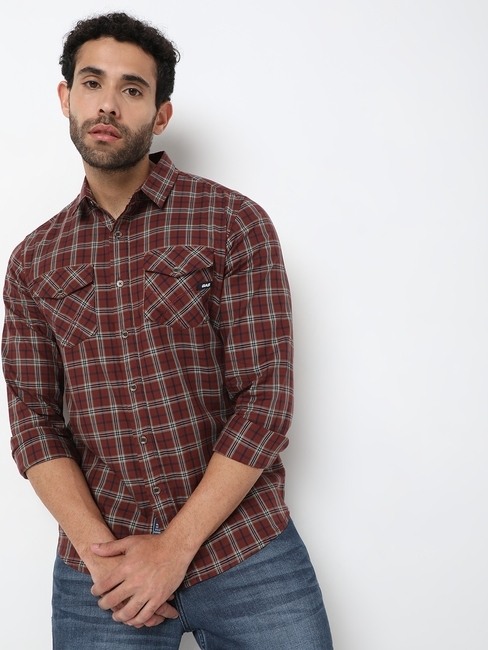 GAS | Regular Fit Brown Cotton Shirt