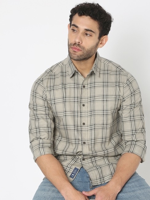 GAS | Checked Slim Fit Shirt with Patch Pocket