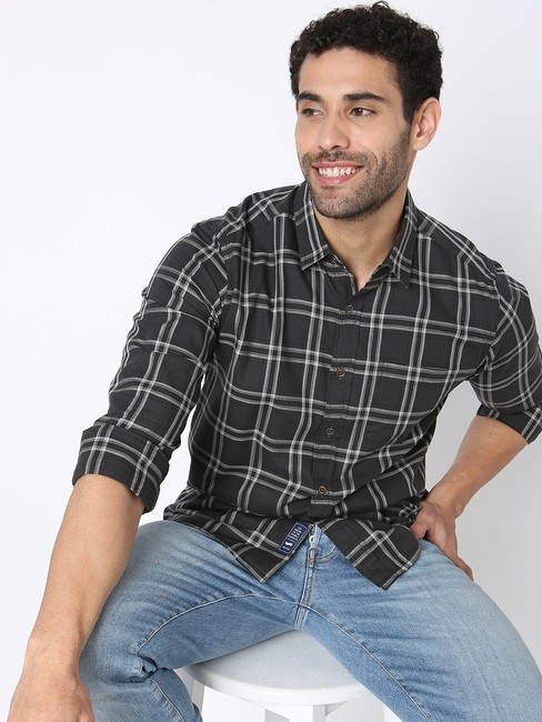 GAS | Checked Slim Fit Shirt with Patch Pocket