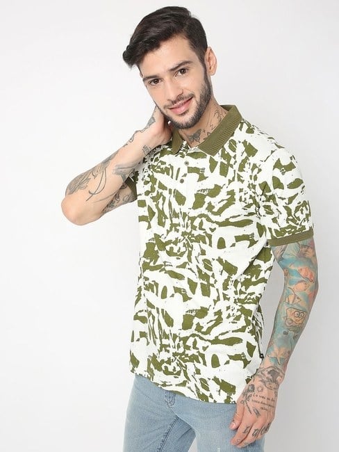 GAS | Regular Fit Half Sleeve Printed Polo T-Shirt