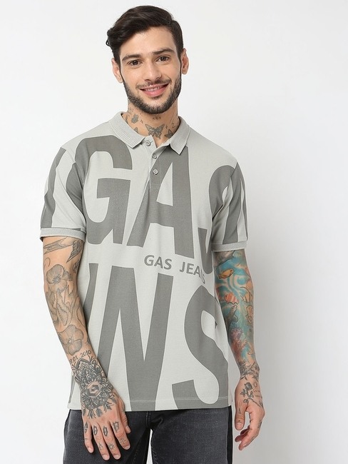 GAS | Regular Fit Half Sleeve Printed Polo T-Shirt