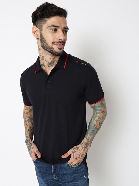 GAS | Regular Fit Half Sleeve Solid Polo T-Shirt