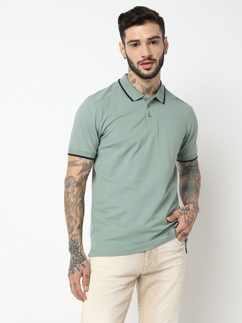GAS | Regular Fit Half Sleeve Solid Polo T-Shirt