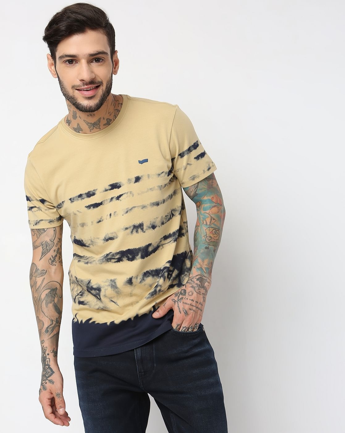 GAS | Slim Fit Half Sleeve Printed Cotton Lycra T-Shirt