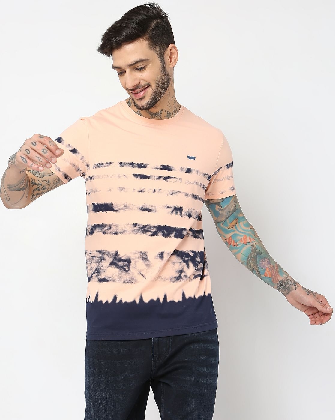 GAS | Slim Fit Half Sleeve Printed Cotton Lycra T-Shirt