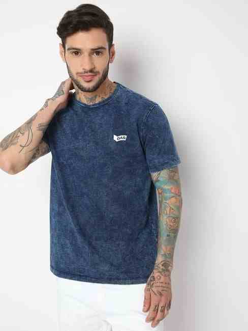 GAS | Regular Fit Half Sleeve Solid T-Shirt