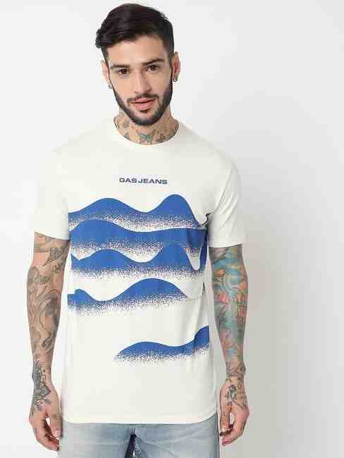 GAS | Slim Fit Half Sleeve Printed Lycra T-Shirt