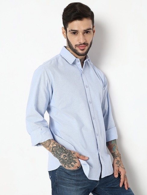 GAS | Regular Fit Full Sleeve Solid Shirts