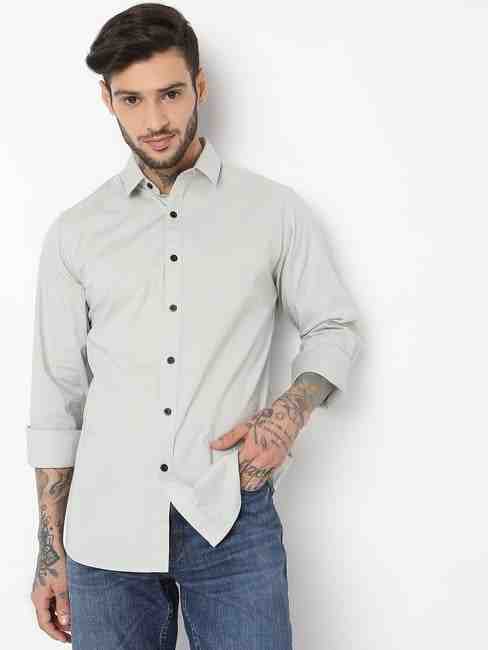 GAS | Regular Fit Full Sleeve Solid Shirts