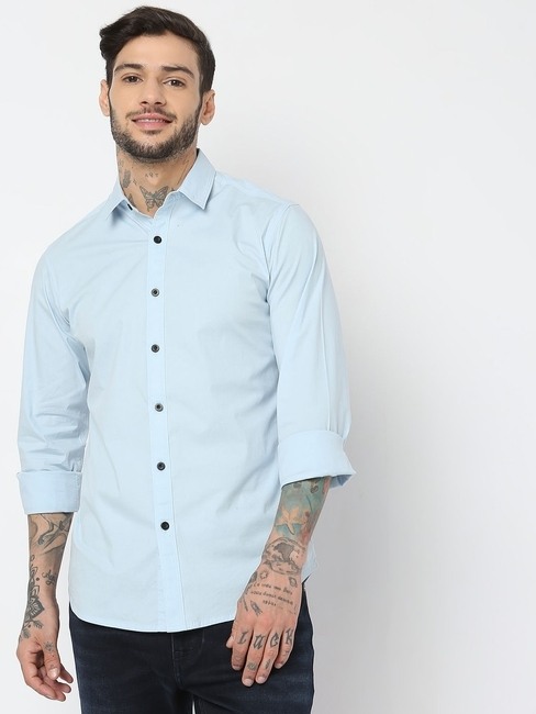 GAS | Regular Fit Full Sleeve Solid Shirts