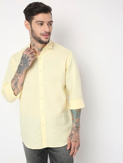 GAS | Regular Fit Full Sleeve Solid Shirts
