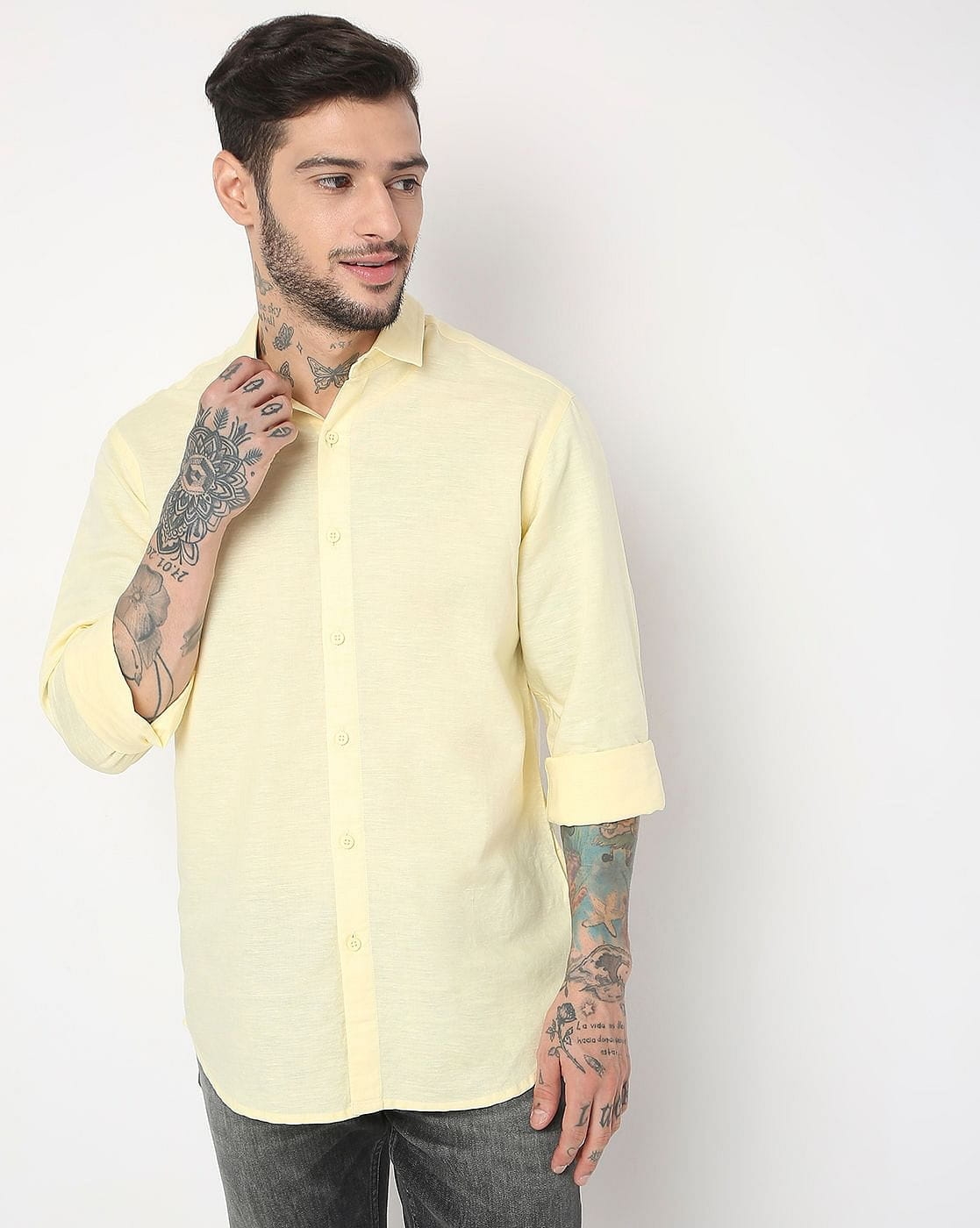 GAS | Regular Fit Full Sleeve Solid Shirts